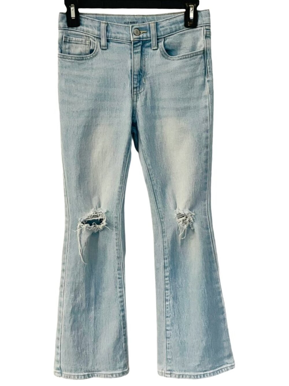 Girls Size 10 Jeans Bundle 3 Pair Old Navy Flare Rockstar Jeggings Light Wash - Picture 2 of 15
